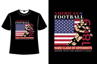 Amerikan Bayrağı Futbolcusu Vintage tişörtü