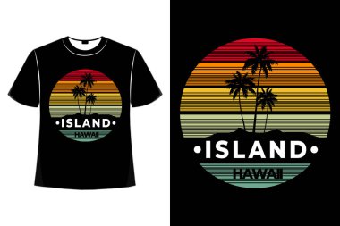 Tişört adası Hawaii retro tarzı