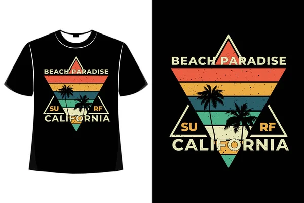 stock vector T-shirt beach paradise california retro style