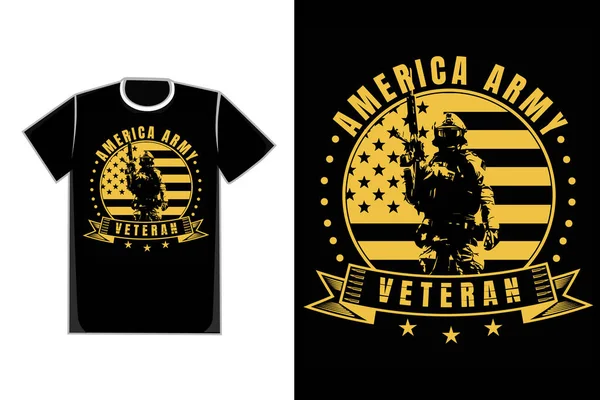 Shirt Typografie America Army Veteran Vintage Style lizenzfreie Stockillustrationen