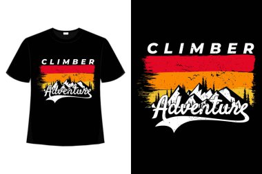 Tişört tırmanışçısı macera retro çam dağı tarzı
