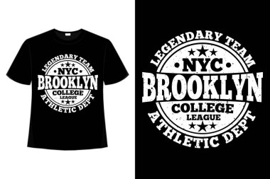 Tişört tipografisi Brooklyn atletik efsanesi