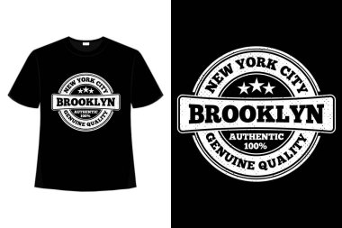 Tişört tipografisi Brooklyn New York kalite klasik tarzı