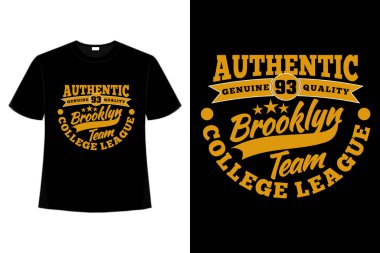 Tişört tipografisi Brooklyn otantik kolej ligi stili