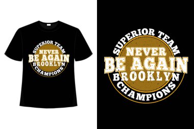 Tişört tipografisi Brooklyn üst düzey şampiyonlar klasik stil