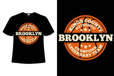 Tişört tipografisi futbol Brooklyn şampiyonu otantik klasikler