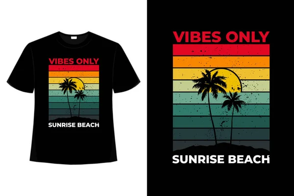 stock vector T-shirt vibes only sunrise beach retro