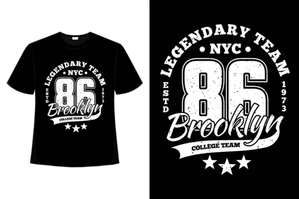 Shirt Tipografia Lendário Estilo Vintage Brooklyn Ilustrações De Stock Royalty-Free