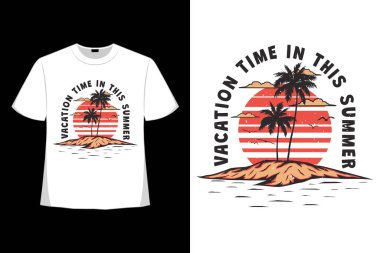 Tişört tatili. Yaz adası işçilerinin antika tarzı.