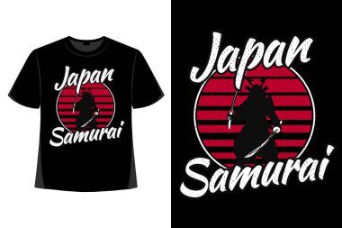 Japon kılıcının eski bir illüstrasyonunun tişört tasarımı