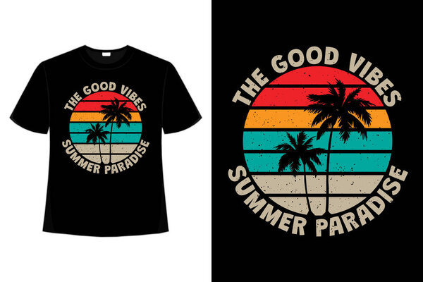 Футболка хорошие вибрации летний рай ретро винтажный стиль