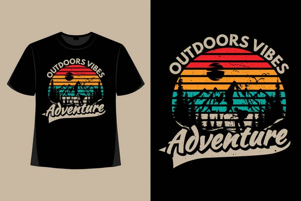 Açık hava atmosferinin tişört tasarımı Pine Mountain retro vintage illüstrasyonları