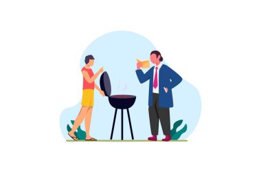 Haftasonu Etkinliği Düz Tasarım Çizimi