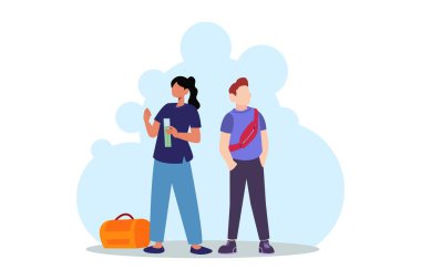 Haftasonu Etkinliği Düz Tasarım Çizimi