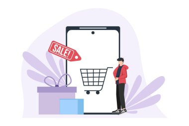 E Commerce Flat Design Illustration