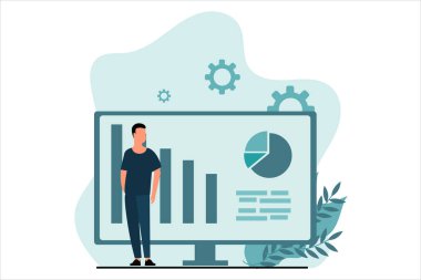 İş Düz Tasarım İllüstrasyonu