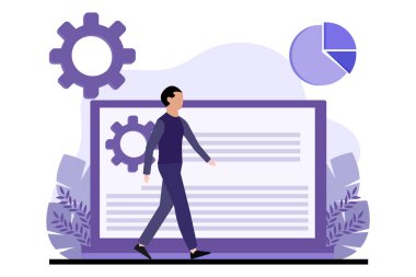 İş Düz Tasarım İllüstrasyonu