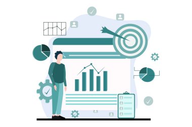 İş Düz Tasarım İllüstrasyonu