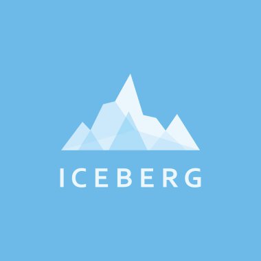 Buzdağı Logosu Soyut Tasarımı. Basit Kavramlı Iceberg Yaratıcı Logosu.