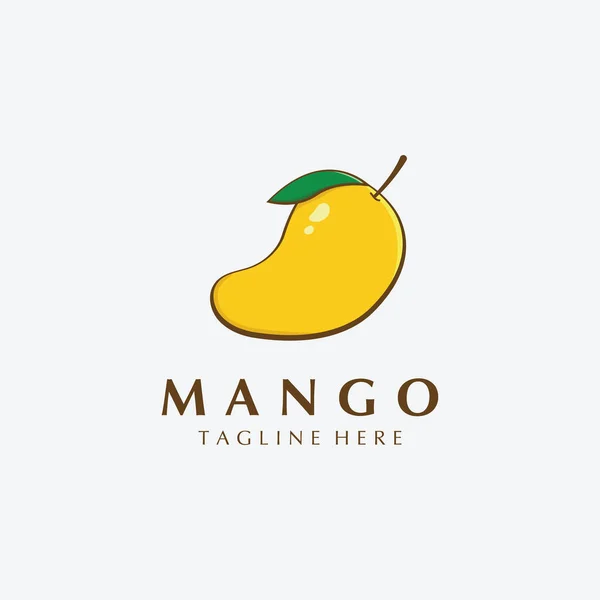 マンゴーフルーツベクトルイラストロゴ フラットコンセプトのマンゴーアイコン — ストックベクタ