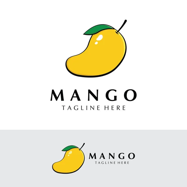 Mango Fruit Vector Illustration Logo Mango Icon Flat Concept — Stock Vector