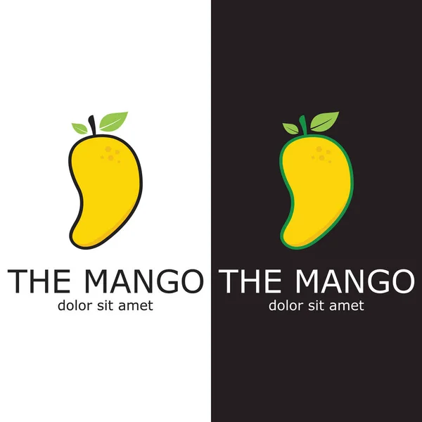 Logo Illustration Vectorielle Fruits Mangue Icône Mangue Concept Plat — Image vectorielle