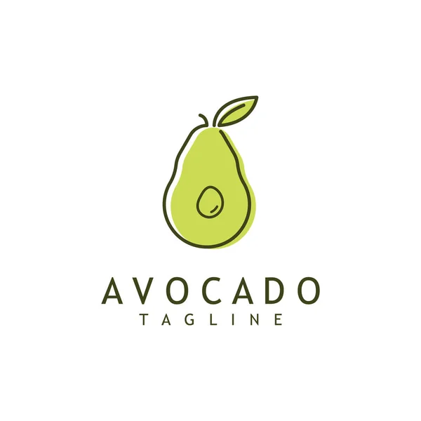 Natural Fresh Avocado Fruit Logo Icon Vector Illustration Half Avocado — Stock Vector