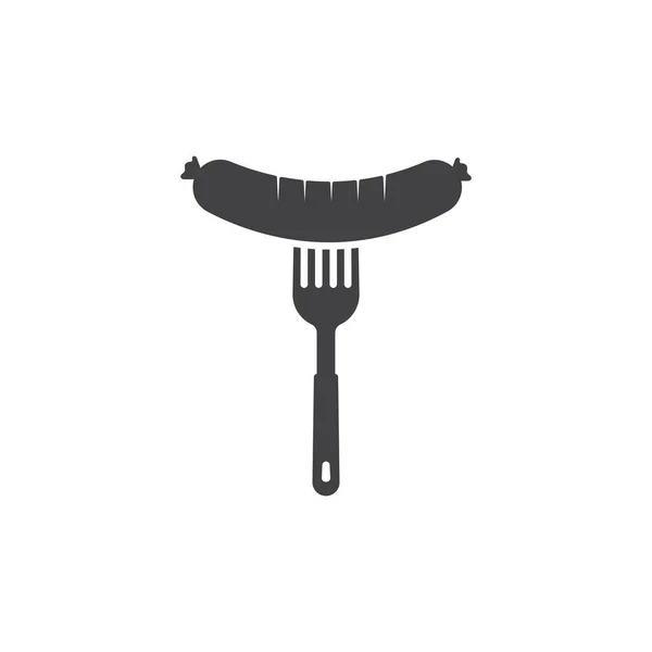 Sausage向量说明设计 街头食品标志图标 — 图库矢量图片