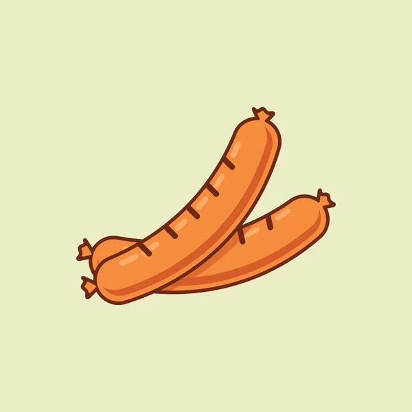 Ковбаса Векторна Ілюстрація Дизайн Піктограма Логотипу Вуличної Їжі — стоковий вектор