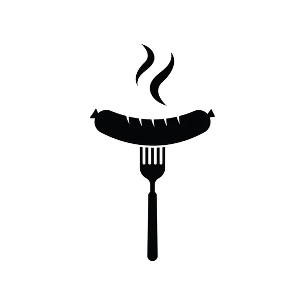 Sausage向量说明设计 街头食品标志图标 — 图库矢量图片