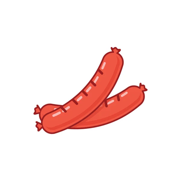 Sausage Vector Illustration Design Street Food Logo Icon — Stock Vector