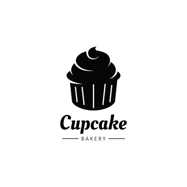 Ikona Cupcake Logo Logo Cukierni Naklejki Etykiety Itp — Wektor stockowy