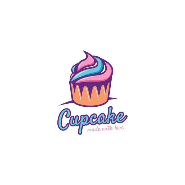 Cupcake Ícone Logotipo Logotipo Para Loja Bolos Etiqueta Etiqueta Etc —  Vetores de Stock