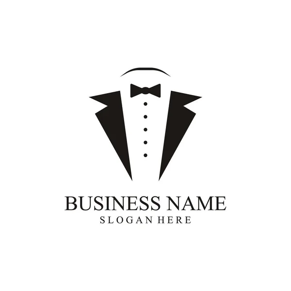 Tuxedo Suit Bow Tie Men Fashion Tuxedo Suit Tailor Classic — Stock Vector