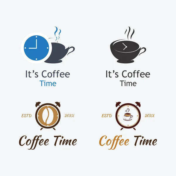 Logotipo Café Design Ilustração Vetorial Com Conceito Plano — Vetor de Stock