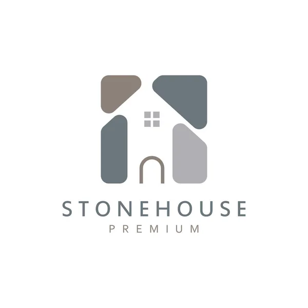 stock vector Stone House Vector Illustration Logo Design With Simple Concept.