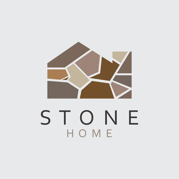 Stone House Vector Illustration Logo Design Simple Concept — 스톡 벡터
