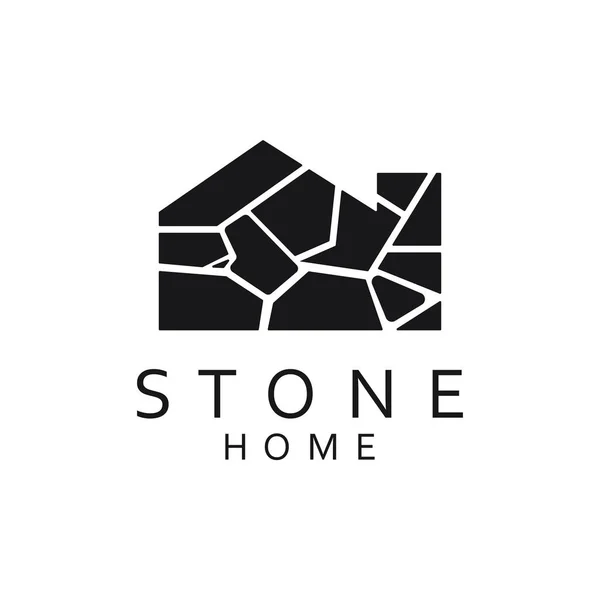 Stone House Vector Illustration Logo Design Mit Einfachem Konzept — Stockvektor