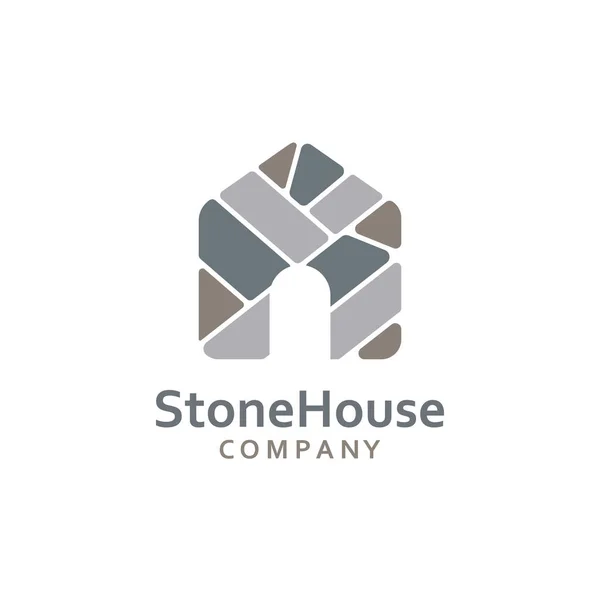 Stone House Vector Illustration Logo Design Mit Einfachem Konzept — Stockvektor