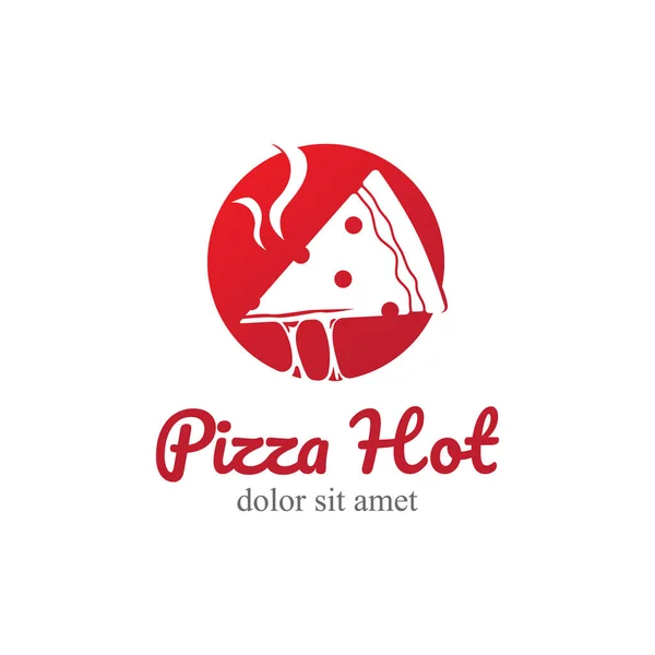 Pizza Illustration Design Logo Ikone Für Lebensmittel Oder Pizza Restaurant — Stockvektor