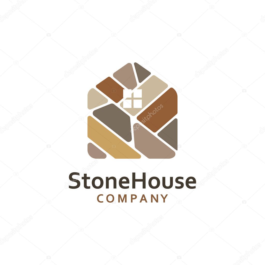 Stone House Vector Illustration Logo Design With Simple Concept.