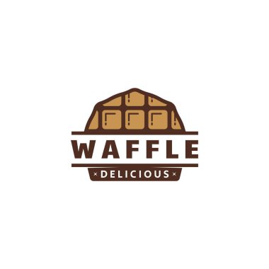 Belçika Waffle logosu. Basit Kavramlı Lezzetli Waffle Logosu.