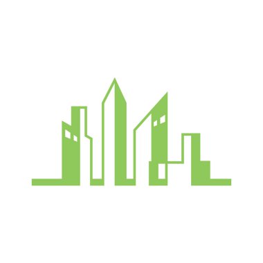 City Skyline Logosu. Modern Şehir Skyline Logo Tasarım Vektörü İllüstrasyonu.