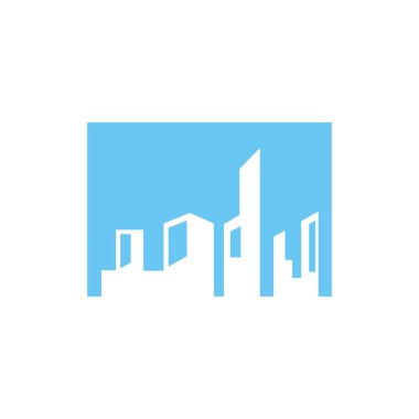 City Skyline Logosu. Modern Şehir Skyline Logo Tasarım Vektörü İllüstrasyonu.