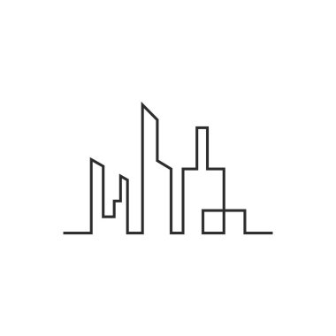 City Skyline Logosu. Modern Şehir Skyline Logo Tasarım Vektörü İllüstrasyonu.