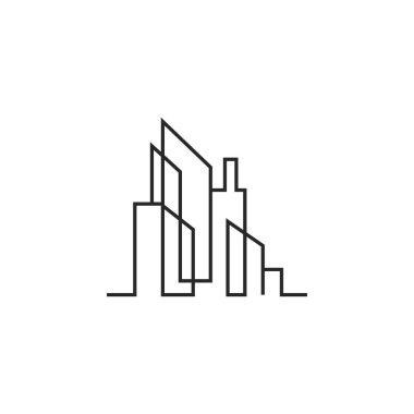 City Skyline Logosu. Modern Şehir Skyline Logo Tasarım Vektörü İllüstrasyonu.