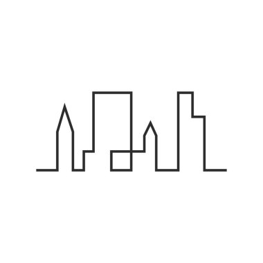 City Skyline Logosu. Modern Şehir Skyline Logo Tasarım Vektörü İllüstrasyonu.