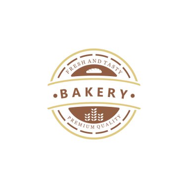 Ekmek Rozeti veya Ekmek Logosu Simgesi. Fırınlar için logo, Kafeler, Restoranlar, Etc.