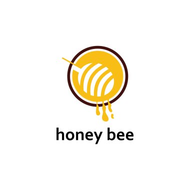 Vektör bal logosu tasarımı. Taze bal sağlık logosu kavramı.