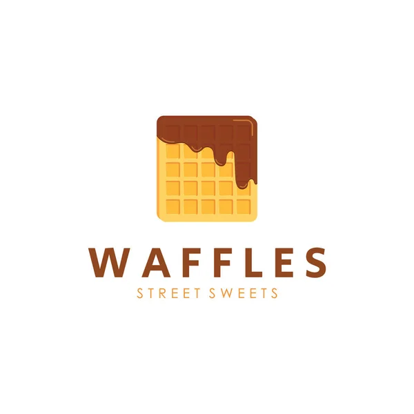 Logo Belgijskiej Gofrownicy Pyszne Logo Waffle Inspiracja Prostą Koncepcją — Wektor stockowy